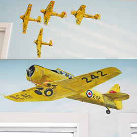 Tillsonburg Airport art by Stella Jurgen - Canadian Harvard Aircraft Association