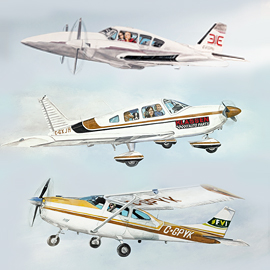 Tillsonburg Airport art by Stella Jurgen - Ken Edwards, John Klassen, Isaac Froese - First Platinum Sponsors