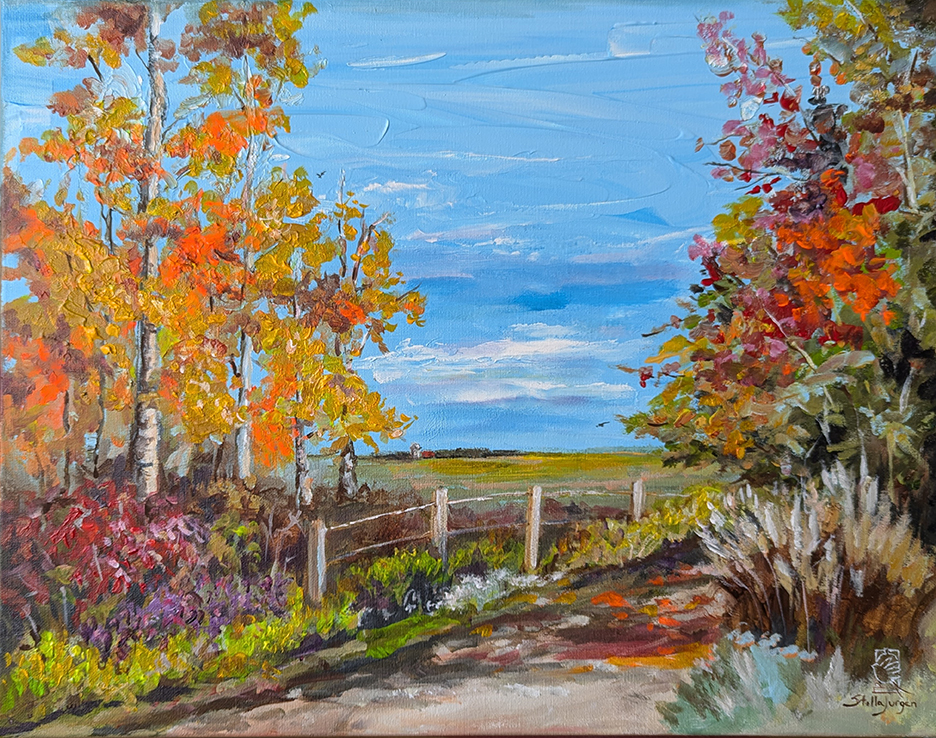 Painting Fall - 20x16 - Acrylic on canvas - Stella Jurgen