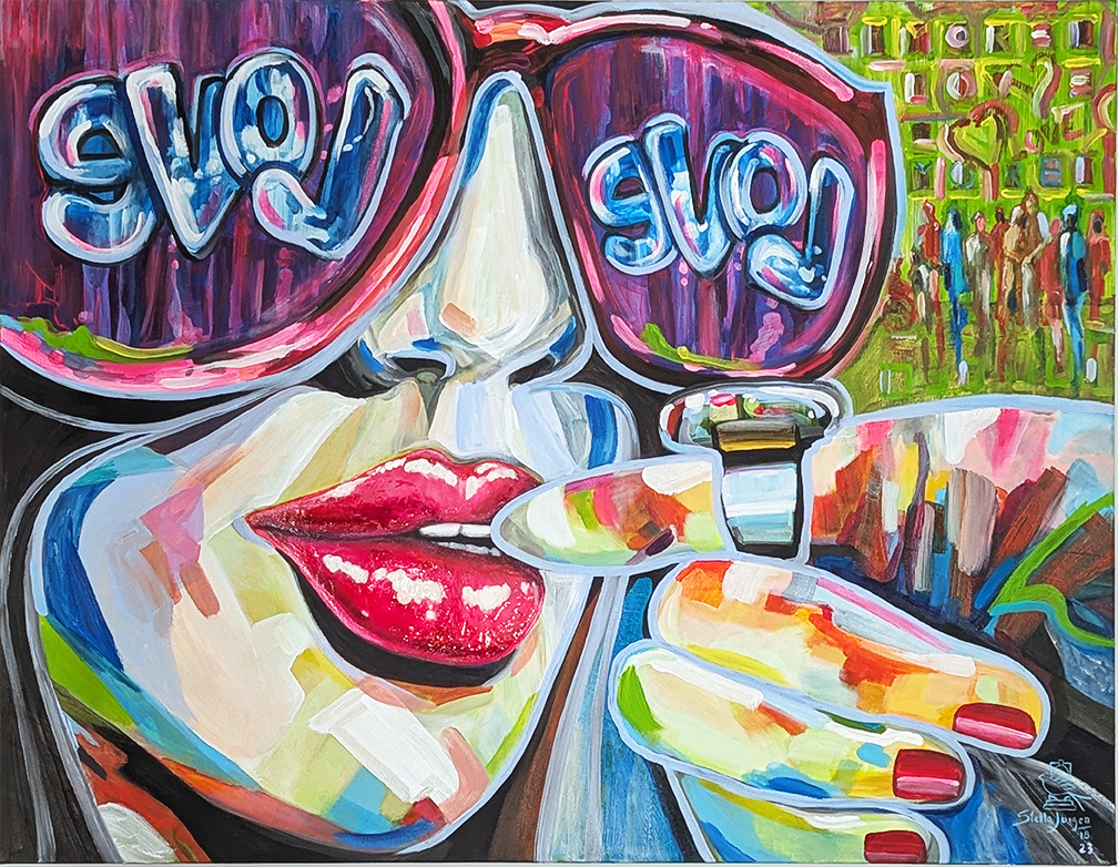 Kissed by Love - 48 x 36 - acrylic on Canvas - Stella Jurgen