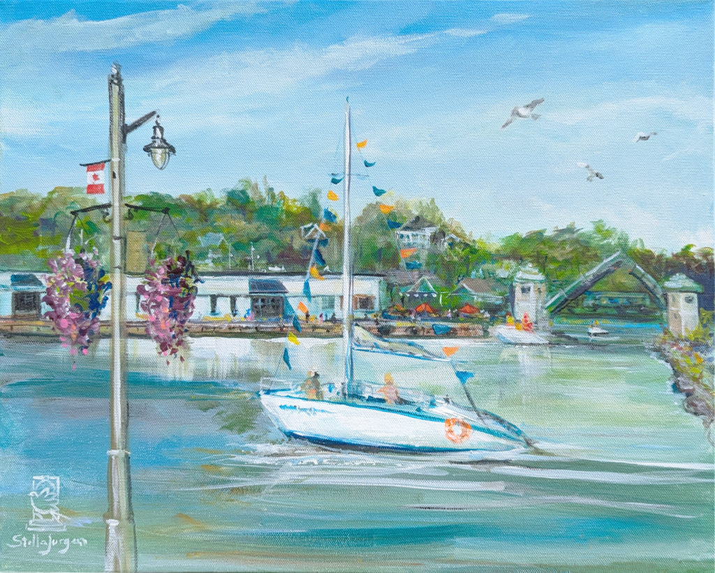 "Port Stanley" -20" x 16" acrylic on canvas - Stella Jurgen - AVAILABLE